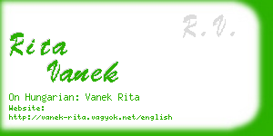 rita vanek business card